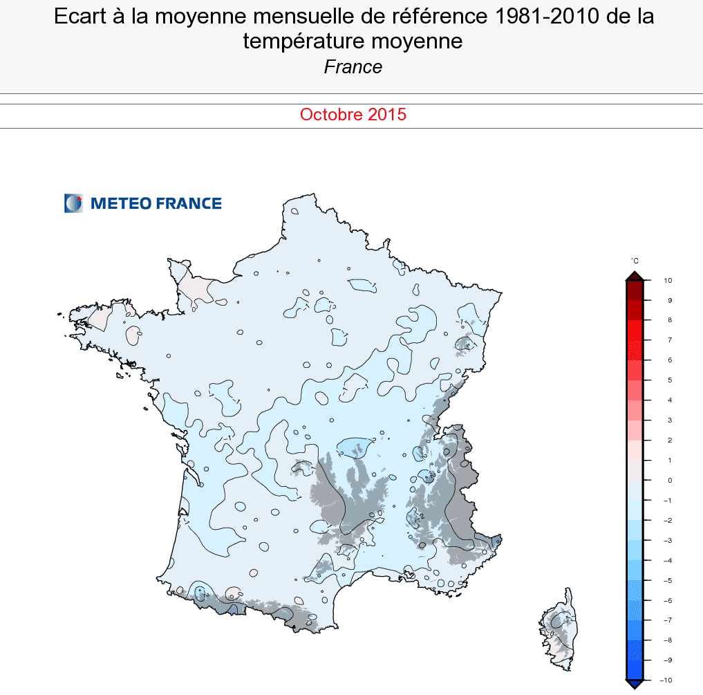 Image d'illustration pour Bilan d'octobre 2015 : frais, souvent sec et inégalement ensoleillé