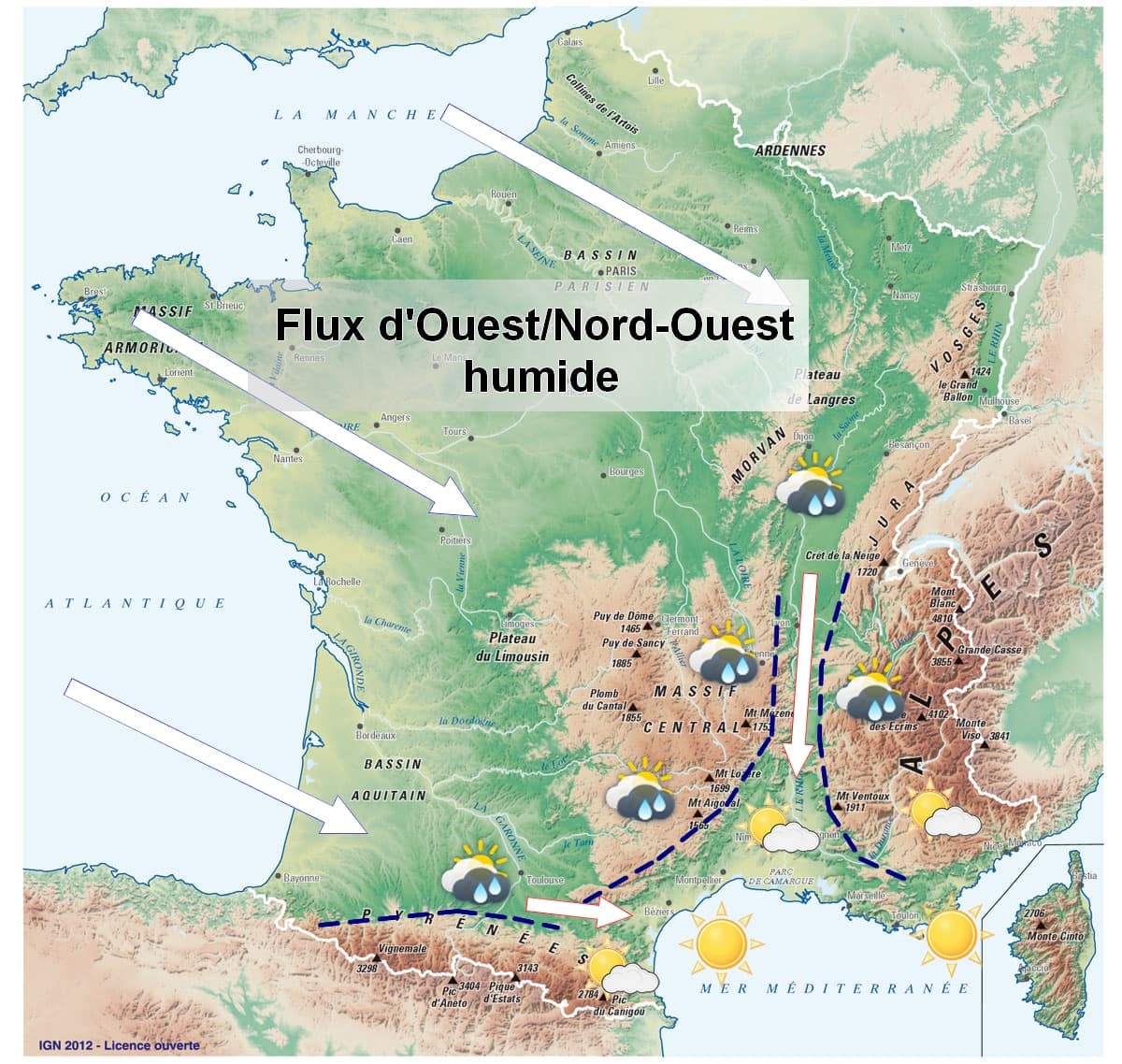 Image d'illustration pour Pourquoi fait-il plus souvent beau et chaud près de la Méditerranée ?