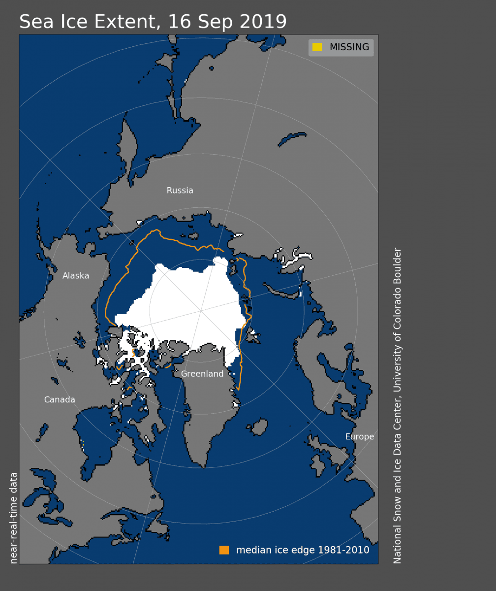 Image d'illustration pour Banquise Arctique : fin de la fonte estivale, 2e étendue la plus faible