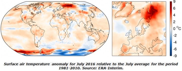 Image d'illustration pour Juillet 2016 devrait encore battre des records de douceur dans le Monde