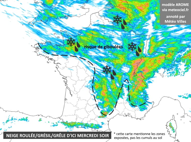 Image d'illustration pour Giboulées et risque de neige en plaine de mardi soir à jeudi