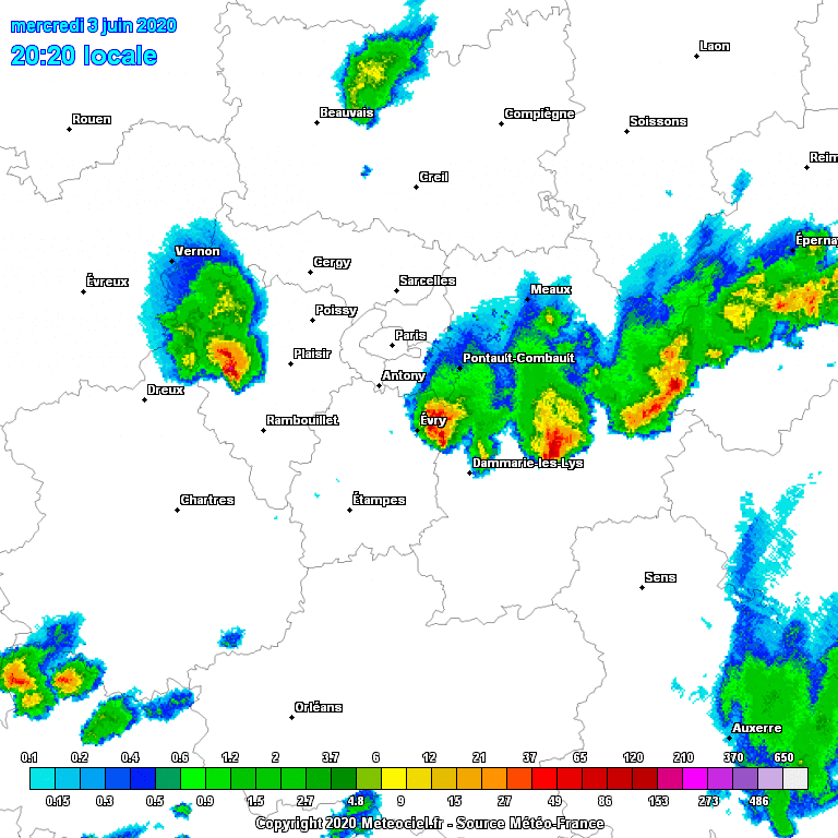 Image d'illustration pour Bilan des orages & fortes pluies en France les 3 et 4 juin 2020