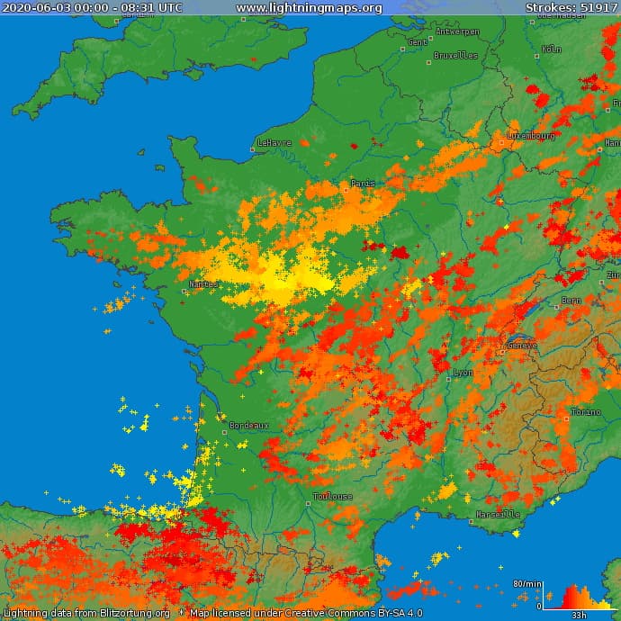 Image d'illustration pour Bilan des orages & fortes pluies en France les 3 et 4 juin 2020