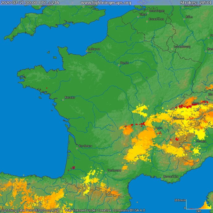 Image d'illustration pour Forts orages sur la moitié sud de la France les 21 et 22 juillet