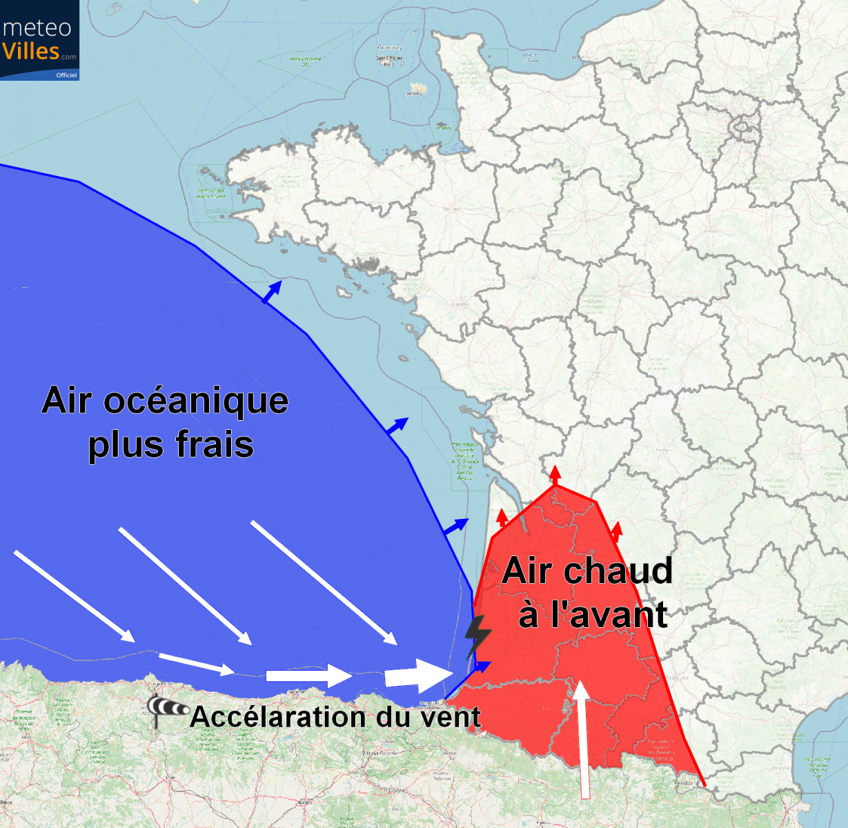 Image d'illustration pour Orages parfois forts et coup de galerne dans l’Ouest la nuit prochaine
