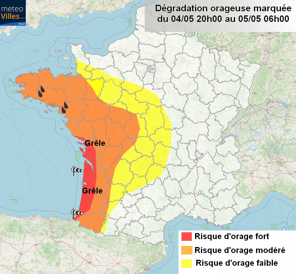 Image d'illustration pour Orages parfois forts et coup de galerne dans l’Ouest la nuit prochaine