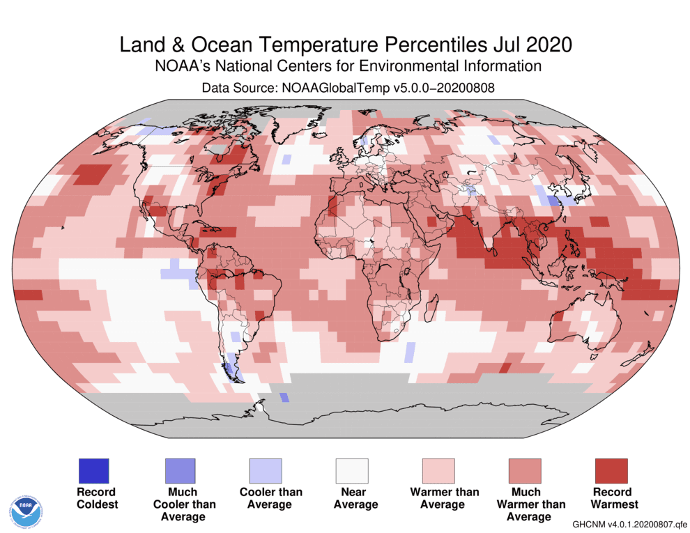 Image d'illustration pour Juillet 2020 : 2e mois de juillet le plus chaud dans le Monde depuis 1880 !