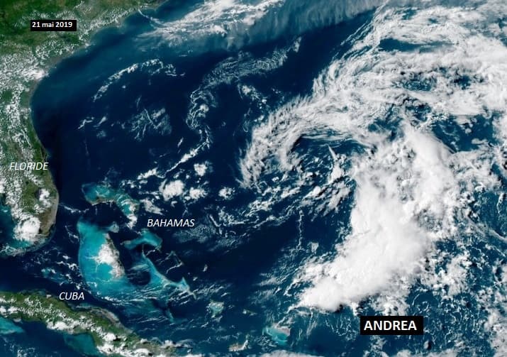 Image d'illustration pour Andrea ouvre la saison des cyclones sur l'Atlantique