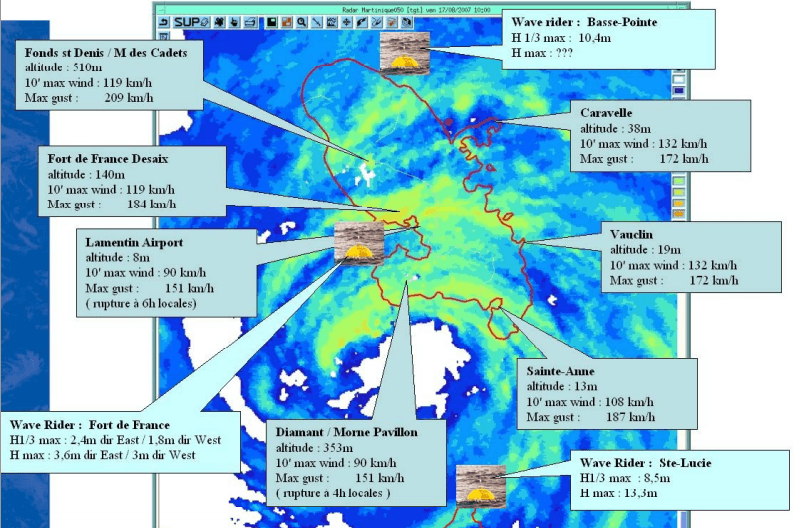 Image d'illustration pour 17 août 2007 : l'ouragan Dean traverse les Antilles Françaises
