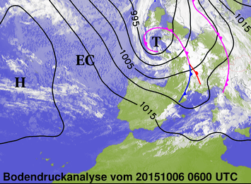 Image d'illustration pour Dépression Rolf : Orage, forte pluie et violents phénomènes venteux