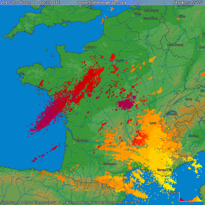 Image d'illustration pour Dépression Rolf : Orage, forte pluie et violents phénomènes venteux