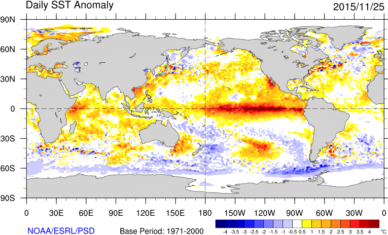Image d'illustration pour L'ouragan Sandra établit un record sur le Pacifique soumis à El Nino