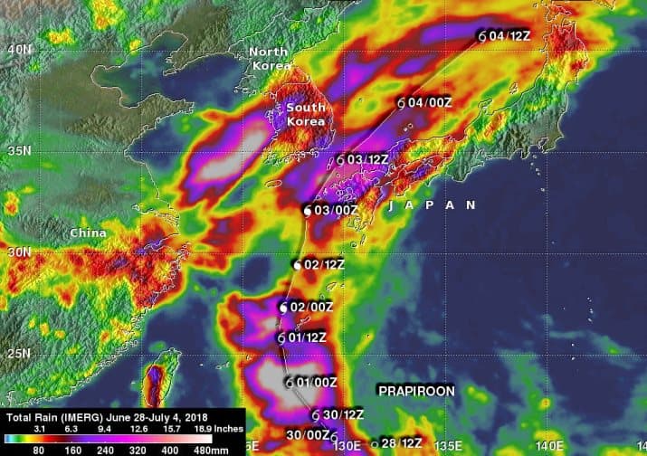 Image d'illustration pour Typhon Maria et inondations dramatiques au Japon