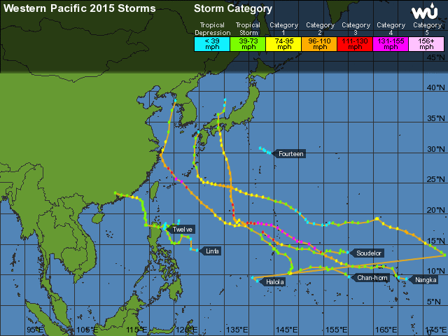 Image d'illustration pour Typhon Soudelor vers Taïwan et la Chine - Ouragan Guillermo vers Hawaï