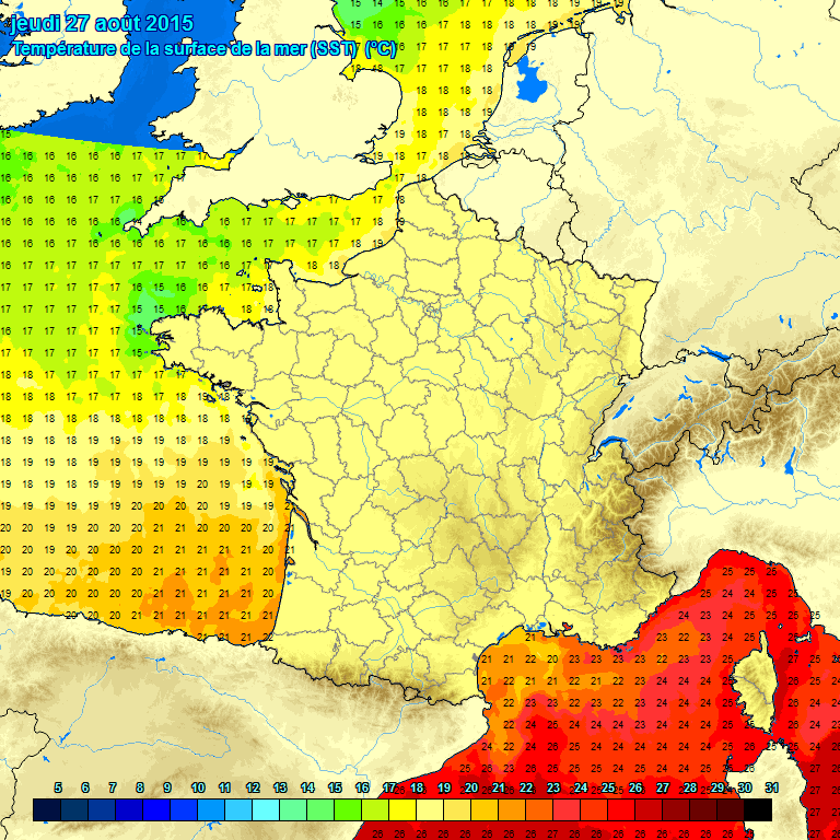 Image d'illustration pour Température de l'eau de baignade en ce dernier week-end des vacances