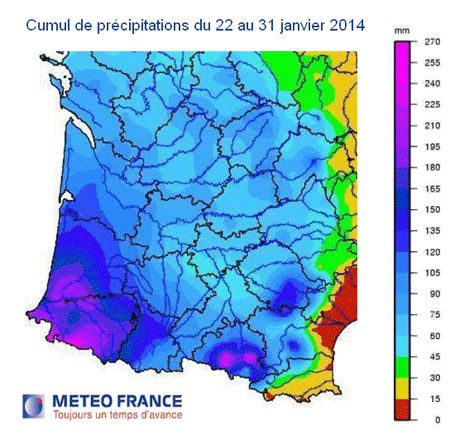 Image d'illustration pour Inondations majeures dans le Sud-Ouest du 24 janvier au 6 février